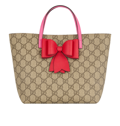 Bow Tote, &pound;495, Handbags, Beige, Canvas, Front view